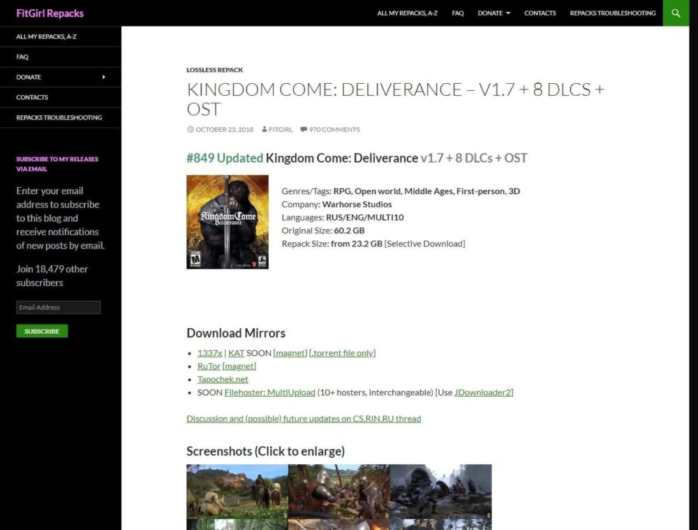 A review of FitGirl Repacks, a popular site for game torrents