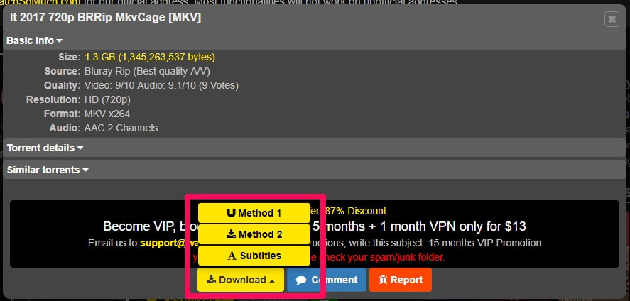 WatchSoMuch torrent and subtitle options