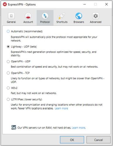 ExpressVPN протоколы