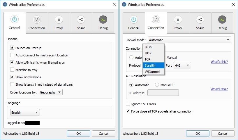 windscribe vpn настройки